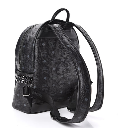 MCM Visetos Small Side Stud Stark Backpack Black 3 of 10