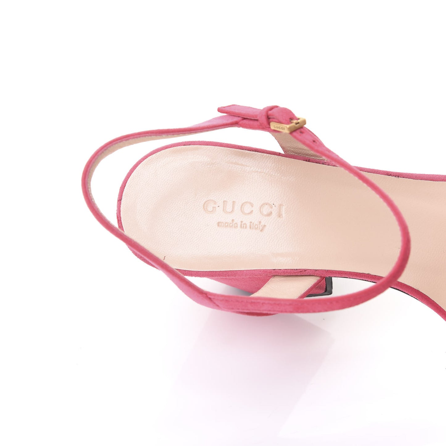 Kid Scamosciato GG Marmont Ankle Wrap 75mm Sandals 37 Hot Pink