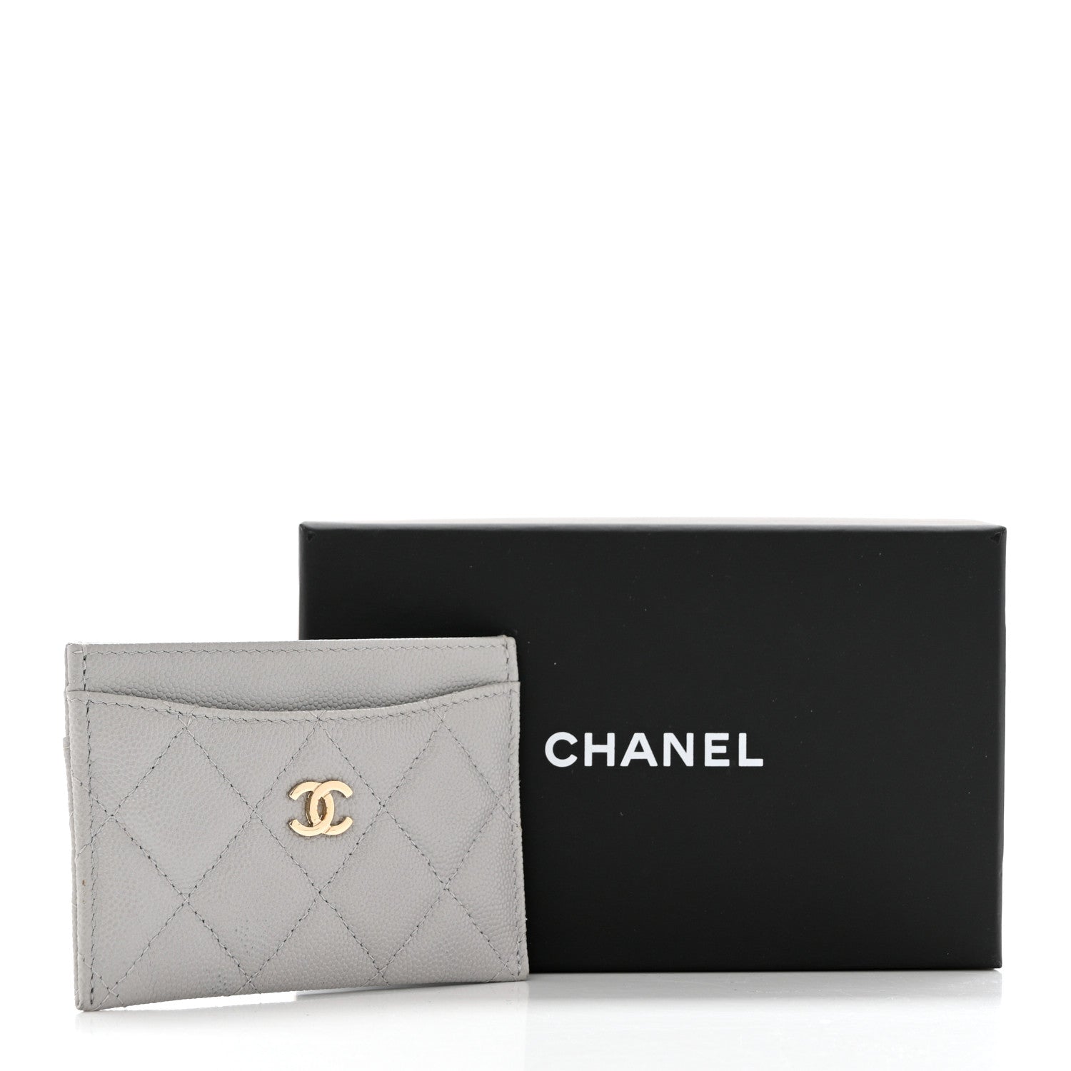 Chanel Caviar Quilted Card Holder Grey 10 of 10
