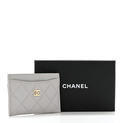 Chanel Caviar Quilted Card Holder Grey 10 of 10