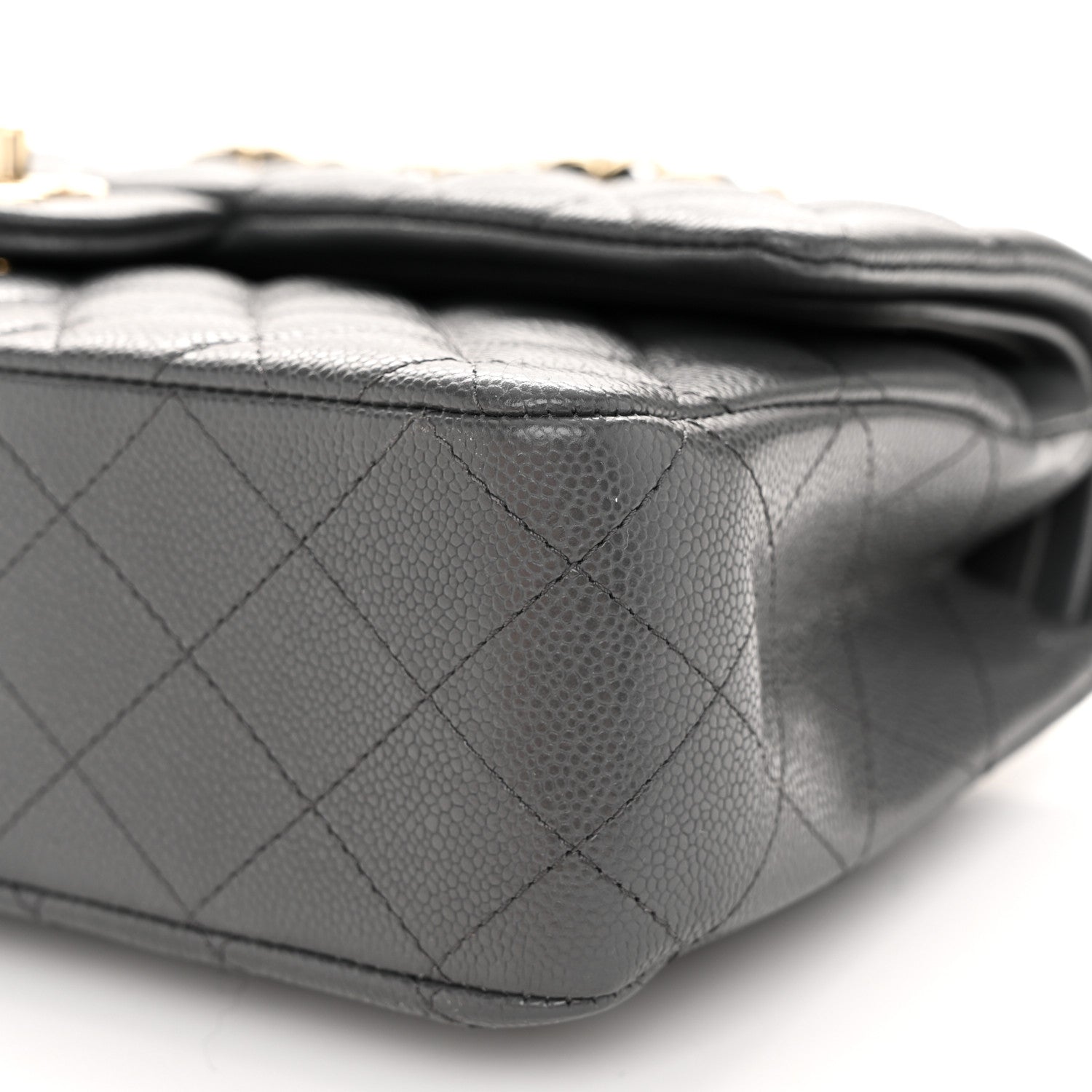 Chanel Caviar Quilted Medium Double Flap Dark Grey 10 of 10