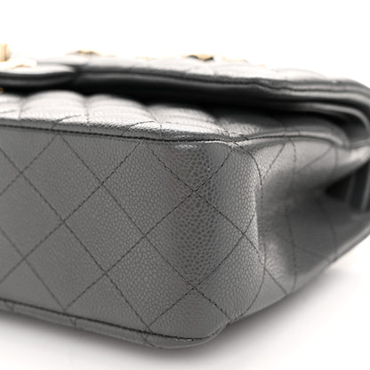 Chanel Caviar Quilted Medium Double Flap Dark Grey 10 of 10