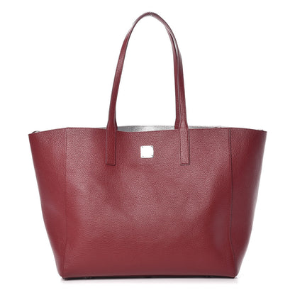 MCM Grained Calfskin Medium Reversible Wandel Tote Ruby Tan 1 of 12