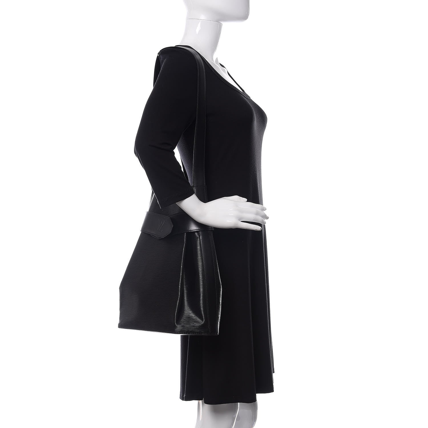 Louis Vuitton Epi Sac D'Epaule GM Black 2 of 9