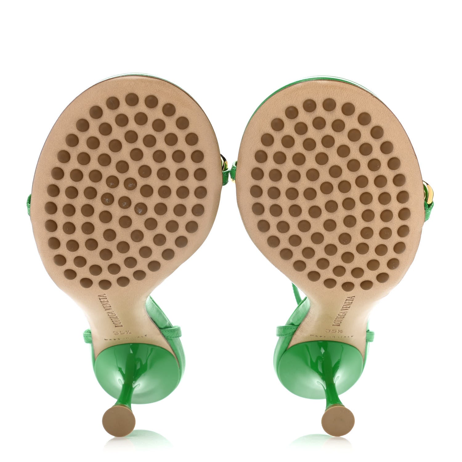 Bottega Veneta Lambskin Dot 90mm Sandals 35.5 Grass 5 of 9