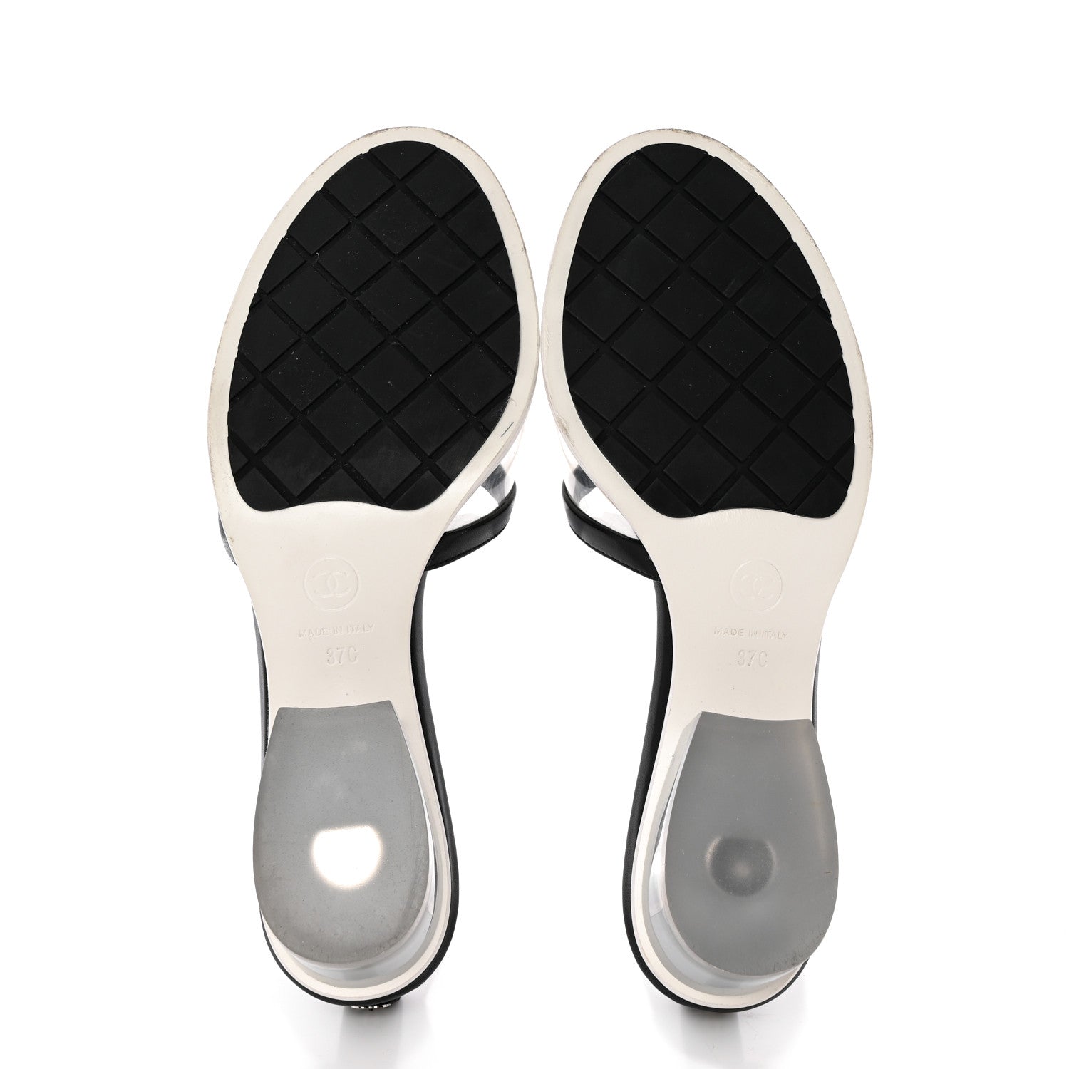 Chanel PVC Lambskin Logo Mules 37 Black 5 of 18