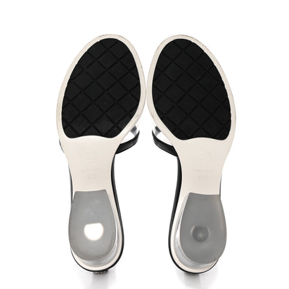 Chanel PVC Lambskin Logo Mules 37 Black 5 of 18