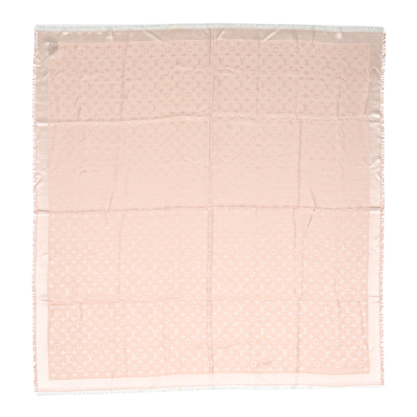 Silk Wool Monogram Denim Shawl Rose