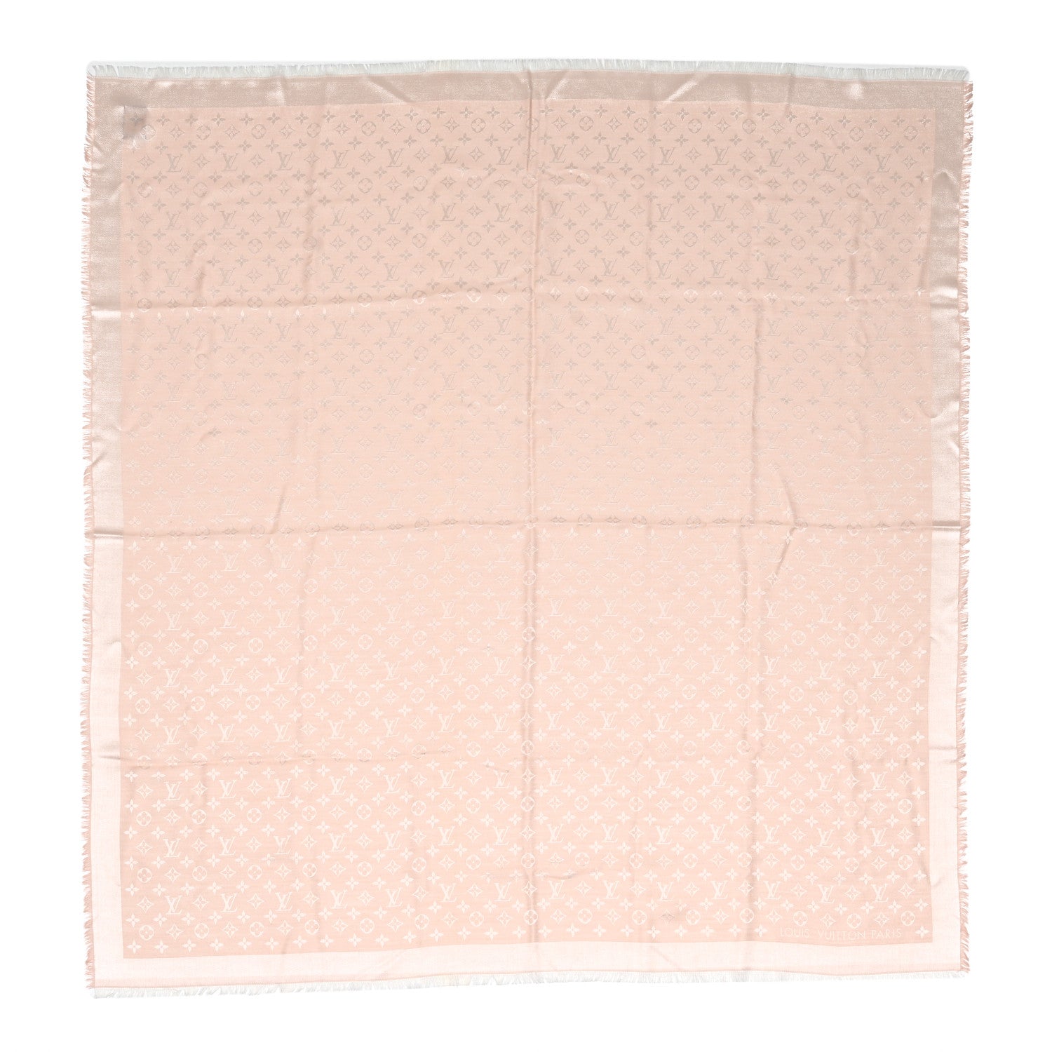 Louis Vuitton Silk Wool Monogram Denim Shawl Rose 1 of 4