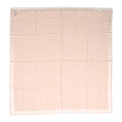 Louis Vuitton Silk Wool Monogram Denim Shawl Rose 1 of 4