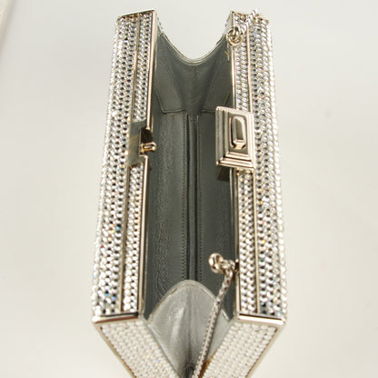 Judith Leiber Swarovski Crystal Minaudiere Clutch Silver 5 of 6