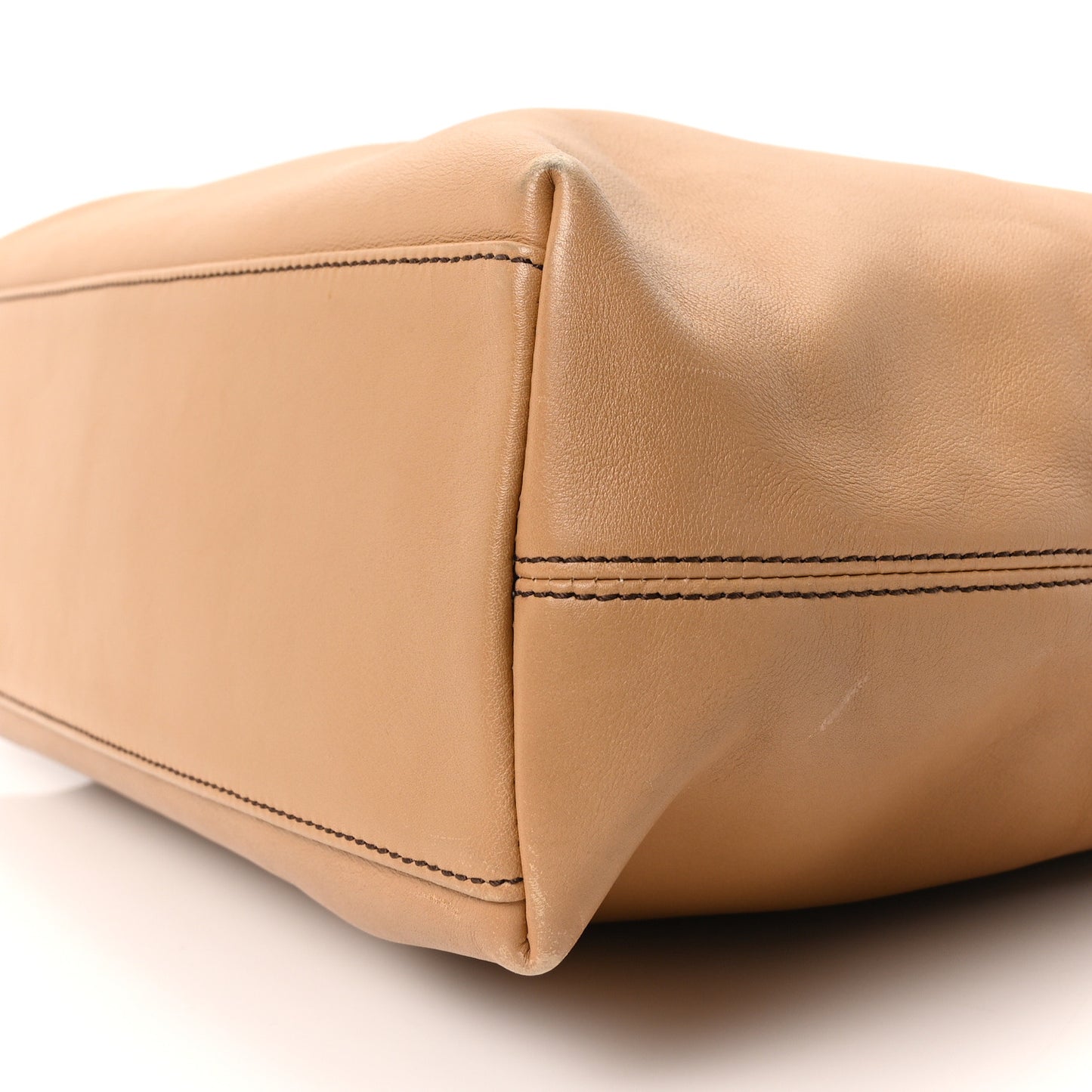 Calfskin CC Tassel Shopping Tote Beige
