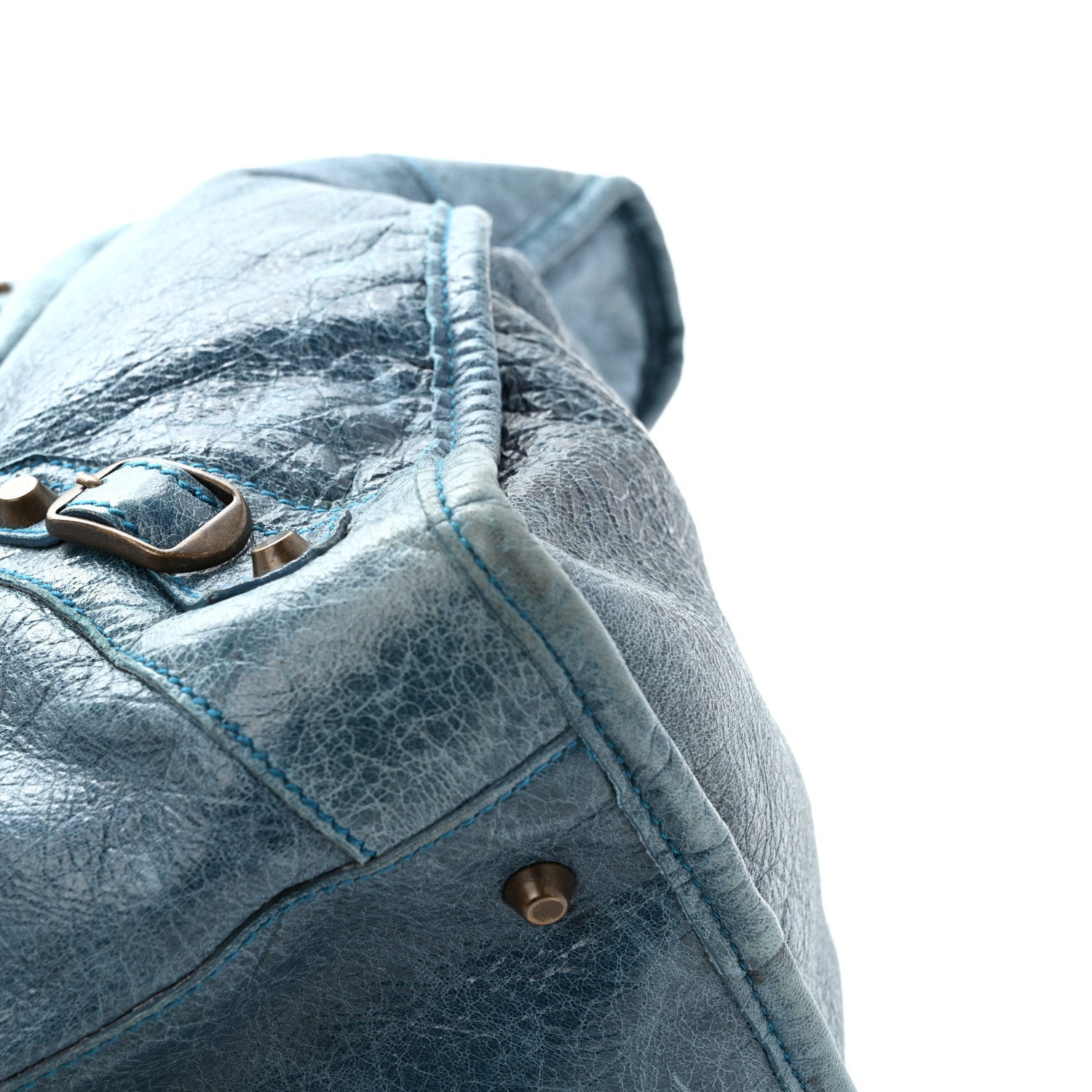 Balenciaga Agneau Classic Hardware Weekender Turquoise 12 of 16
