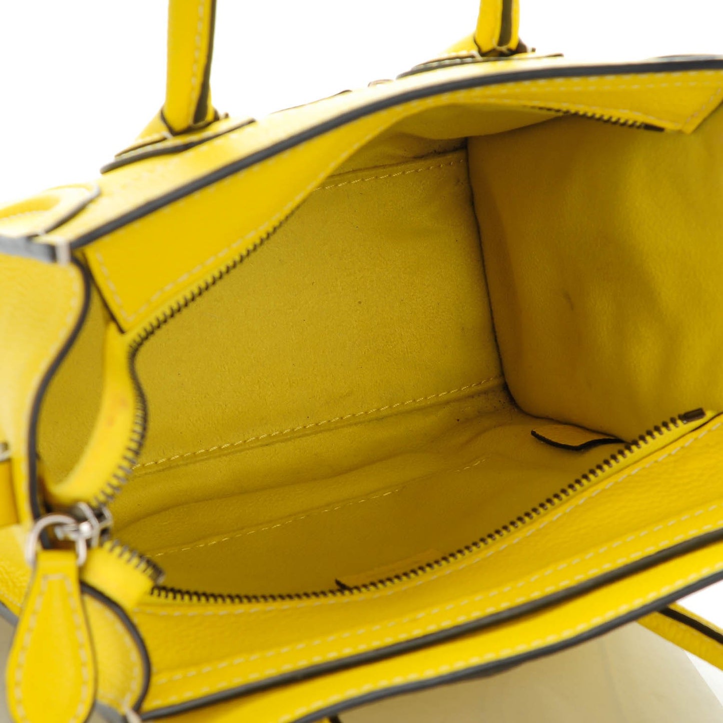 Drummed Calfskin Nano Luggage Citron