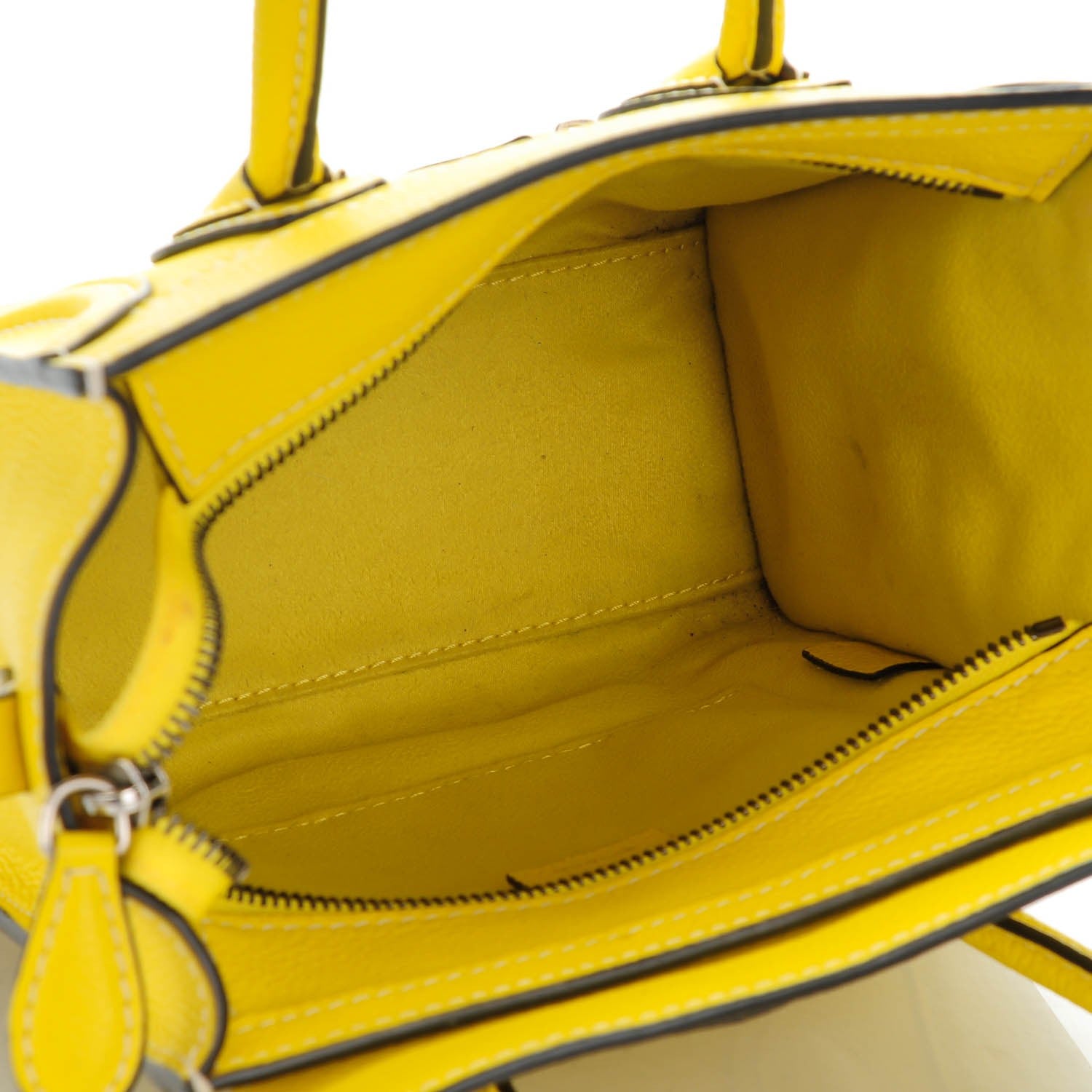 Celine Drummed Calfskin Nano Luggage Citron 5 of 8