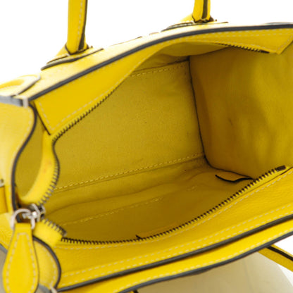 Celine Drummed Calfskin Nano Luggage Citron 5 of 8