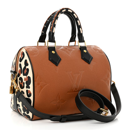 Louis Vuitton Empreinte Monogram Giant Wild At Heart Speedy Bandouliere 25 Caramel 3 of 10
