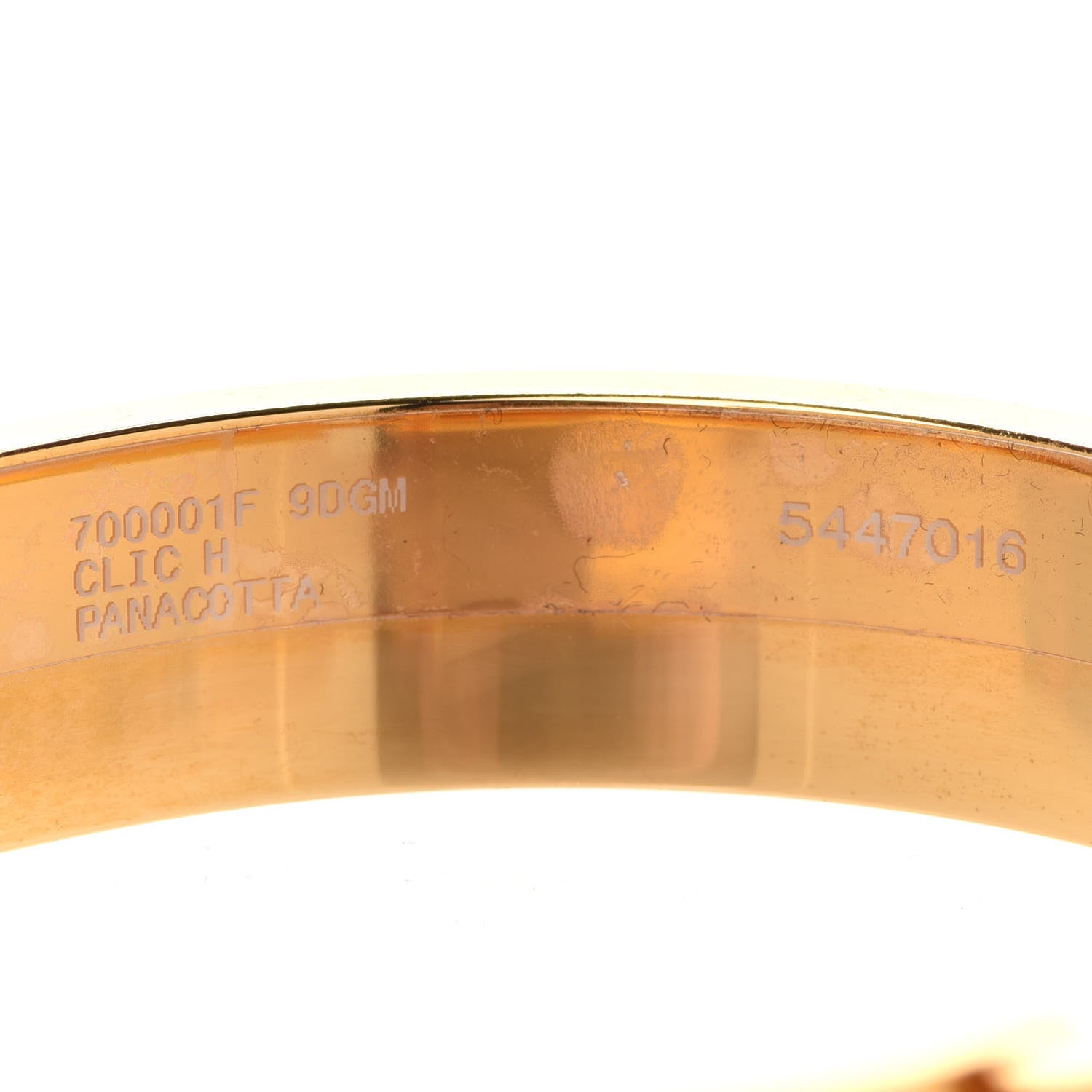 Hermes Enamel Narrow Clic Clac H Bracelet GM Pannacotta 6 of 7