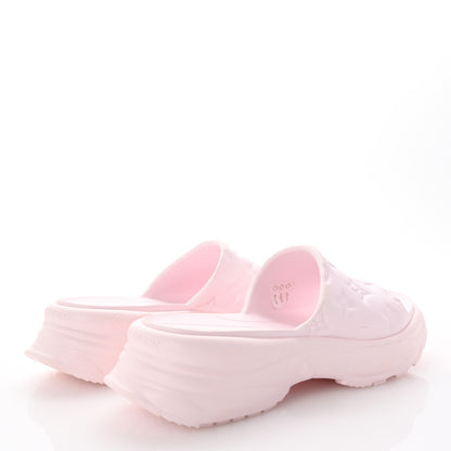Louis Vuitton Rubber Monogram Embossed Pool 55 Flat Comfort Mule 39 Rose Clair 5 of 11