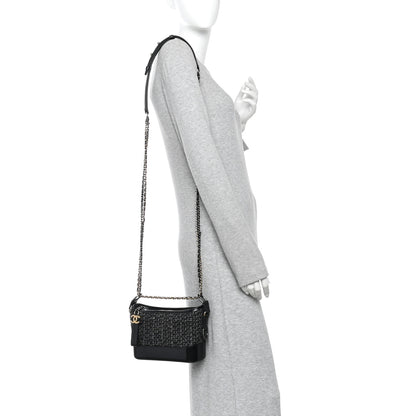 Chanel Tweed Calfskin Small Gabrielle Hobo Black 2 of 10