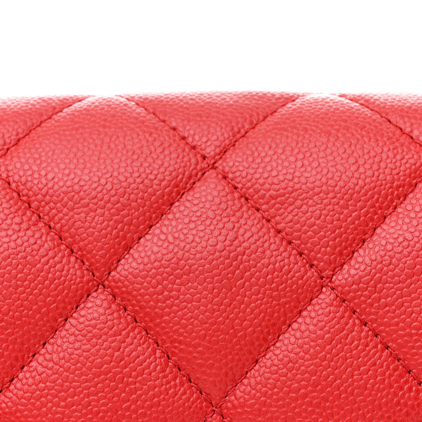 Shiny Caviar Quilted Large Chain Melody Flap Red