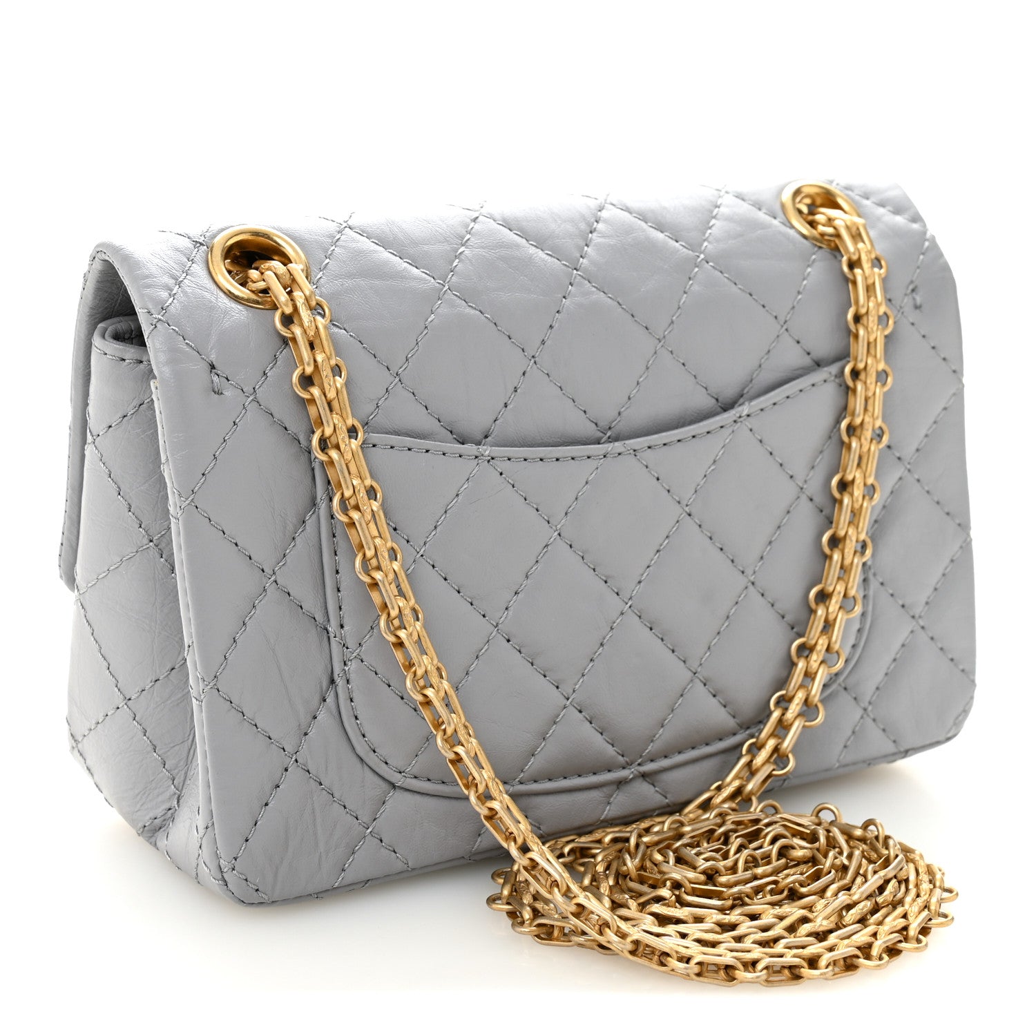Chanel Aged Calfskin Quilted 2.55 Reissue Mini Flap Grey 3 of 10