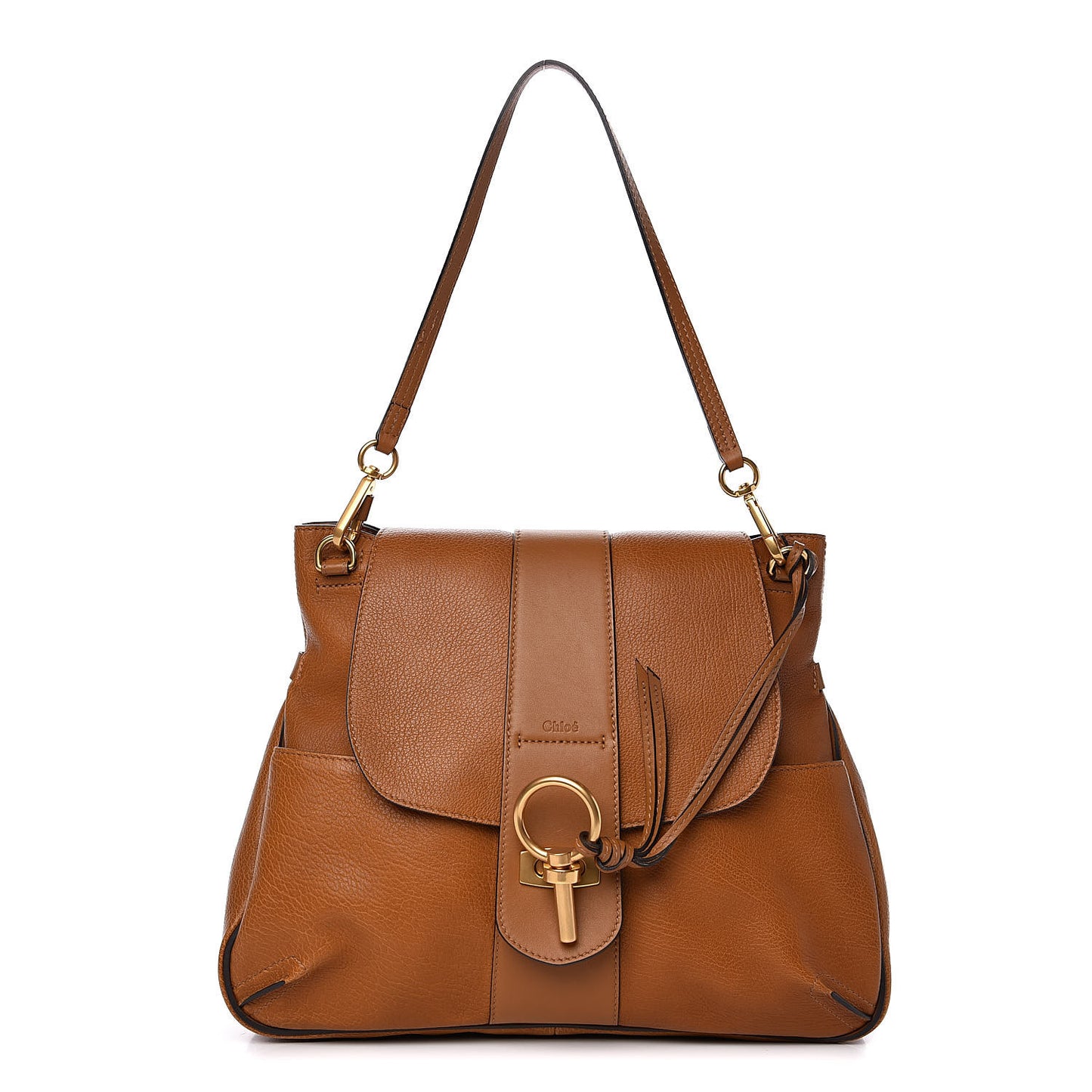 Grained Lambskin Medium Lexa Shoulder Bag Mustard Brown