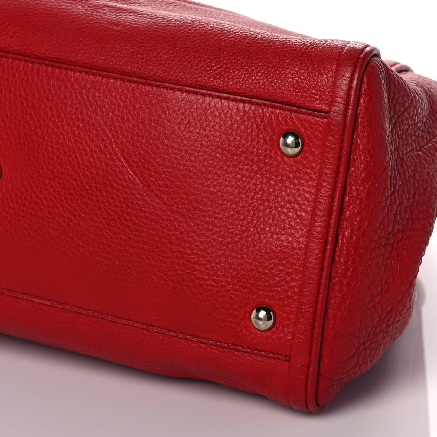 Pebbled Calfskin Medium Soho Shoulder Bag Red