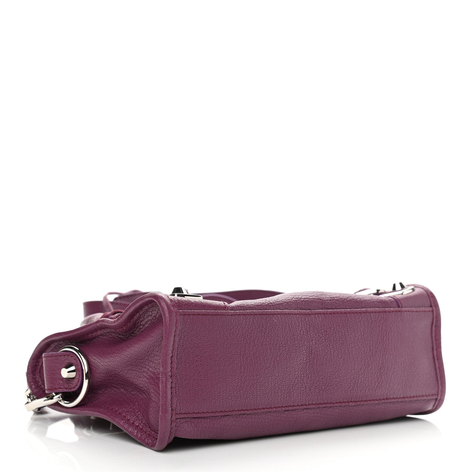 Balenciaga Chevre Silver Metallic Edge Hardware Mini City Violet Prune 4 of 11