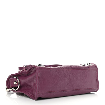 Balenciaga Chevre Silver Metallic Edge Hardware Mini City Violet Prune 4 of 11