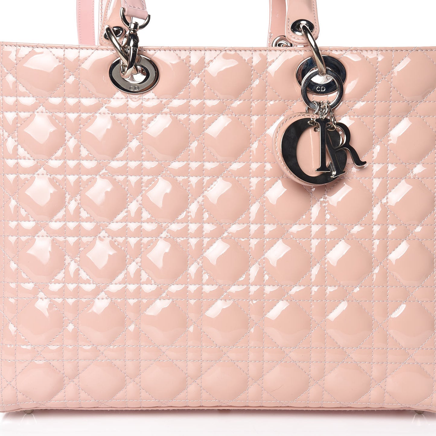 Patent Cannage Large Lady Dior Light Pink