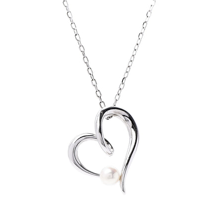 Mikimoto 18K White Gold Akoya Pearl 4mm Heart Pendant Necklace 5 of 5