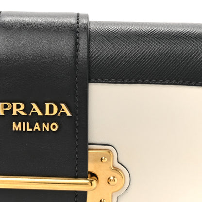 Prada City Calf Saffiano Cahier Bag Talco Black 7 of 13