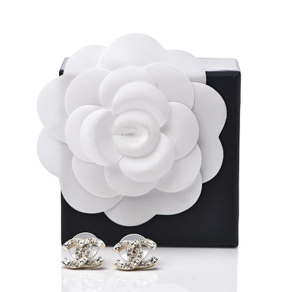 Chanel Crystal Baguette CC Earrings Gold 5 of 5