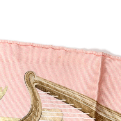 Hermes Silk La Danse Du Cheval Scarf 90 Rose Sable Blanc 8 of 8