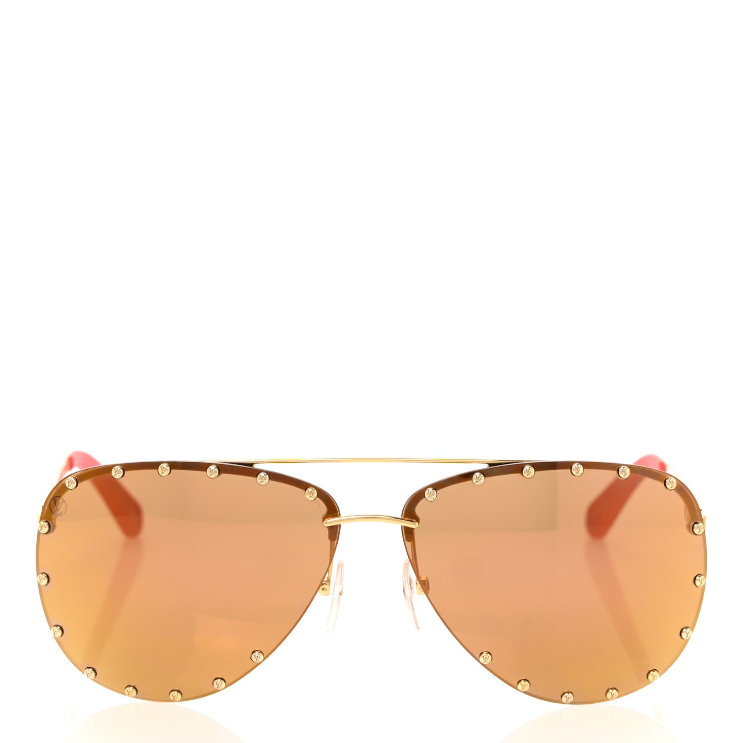 Louis Vuitton Metal The Party Aviator Sunglasses Z0910U Gold 2 of 8