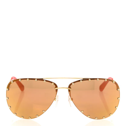 Louis Vuitton Metal The Party Aviator Sunglasses Z0910U Gold 2 of 8