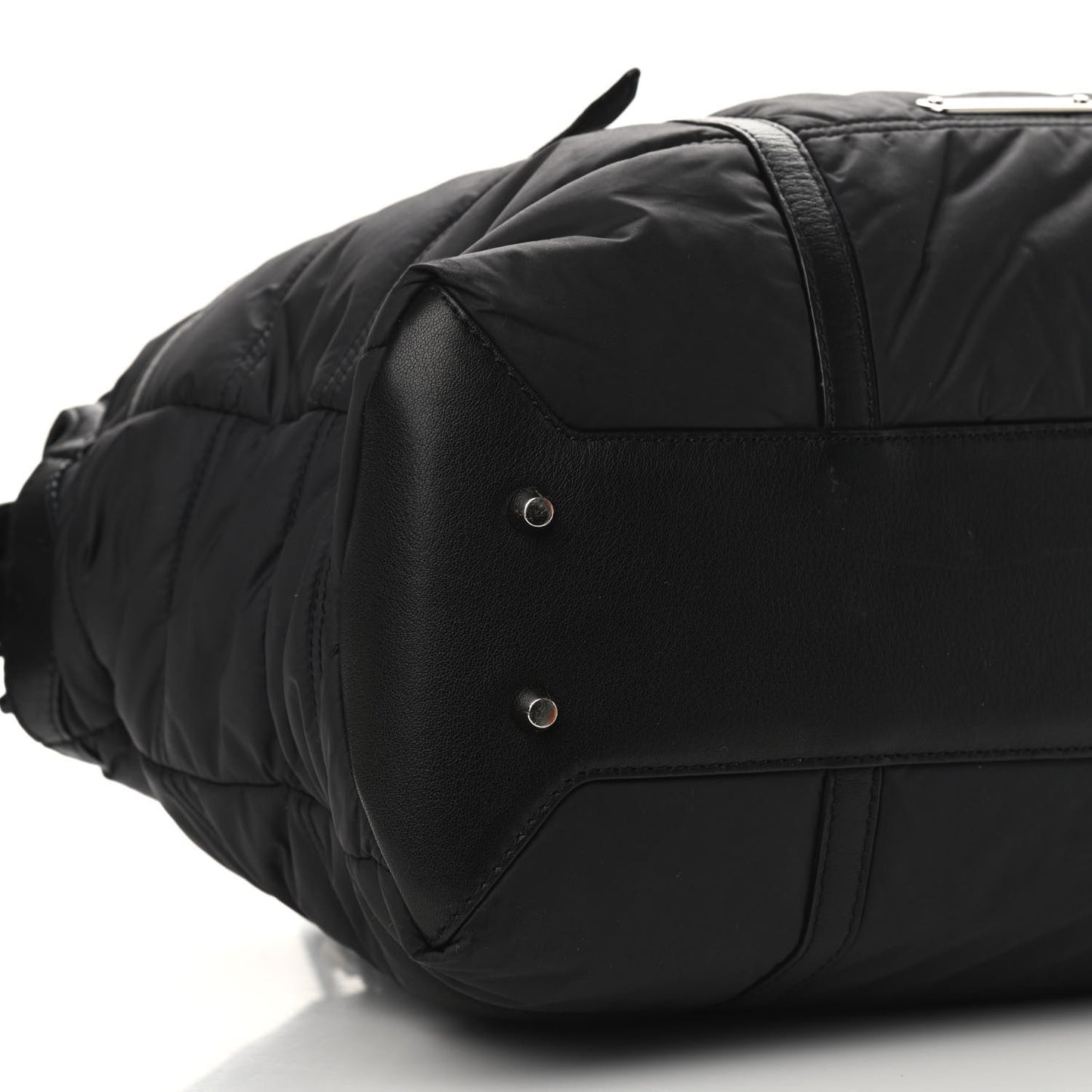 Nylon House Check Quilted Abbey Diaper Bag Black