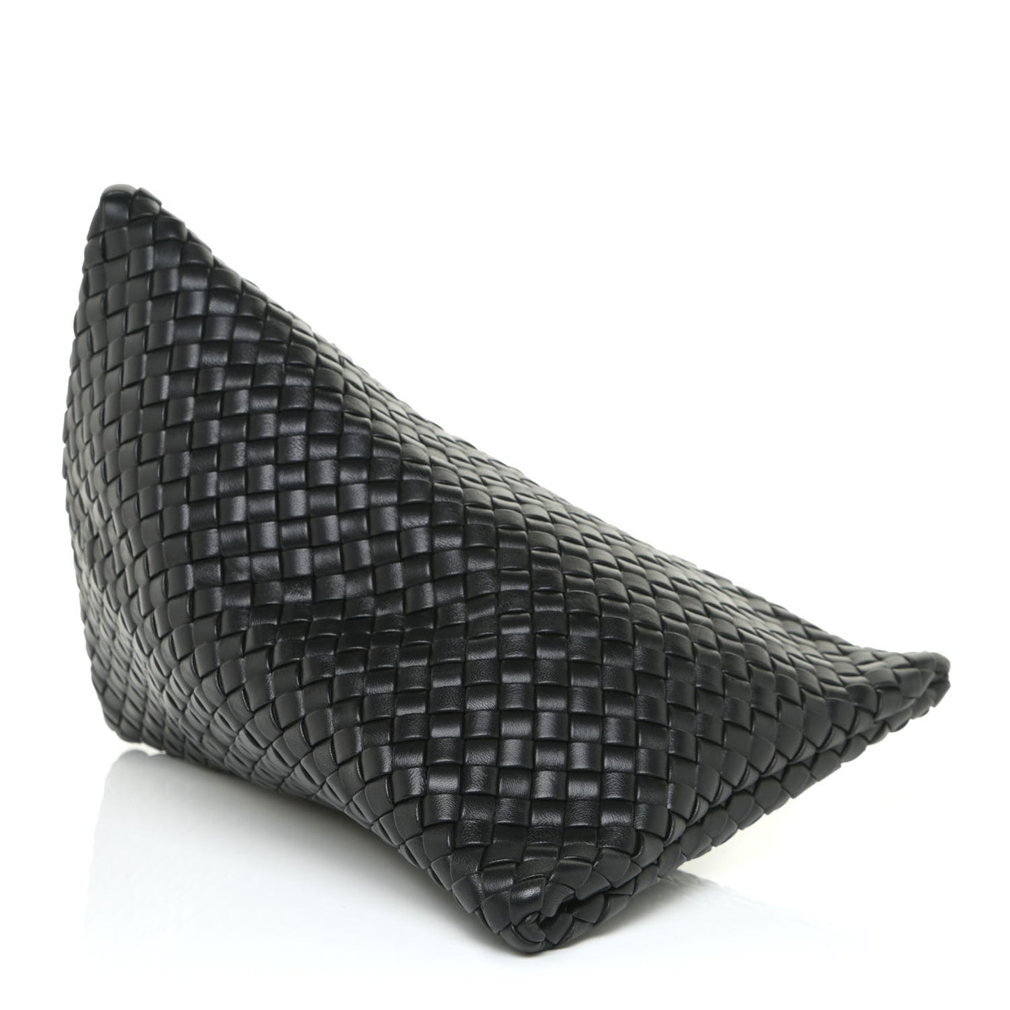 Nappa Intrecciato Crisscross Clutch Black