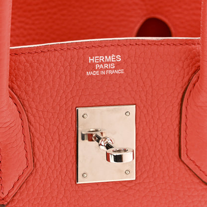 Hermes Taurillon Clemence Birkin 30 Bougainvillea 6 of 15