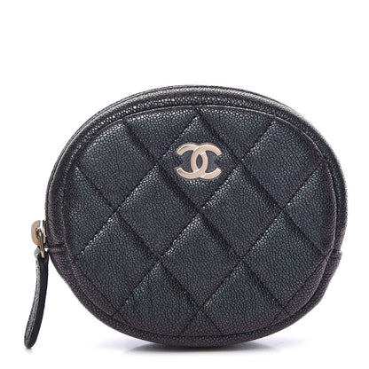 Chanel Iridescent Caviar Quilted Zip Around Classic Coin Purse Black 1 of 8