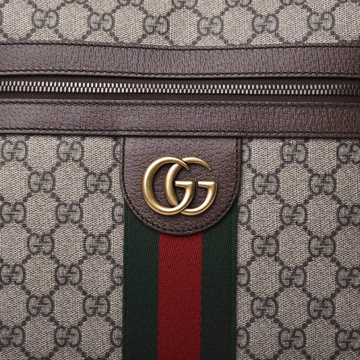 GG Supreme Monogram Web Medium Ophidia Messenger Bag Brown