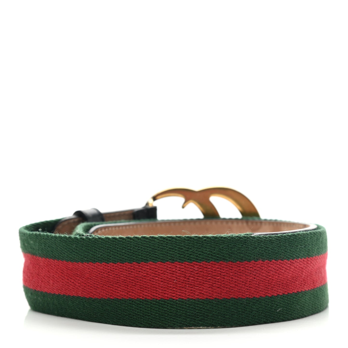 Nylon Calfskin Double G Web 40mm Belt 85 34 Green Red Black