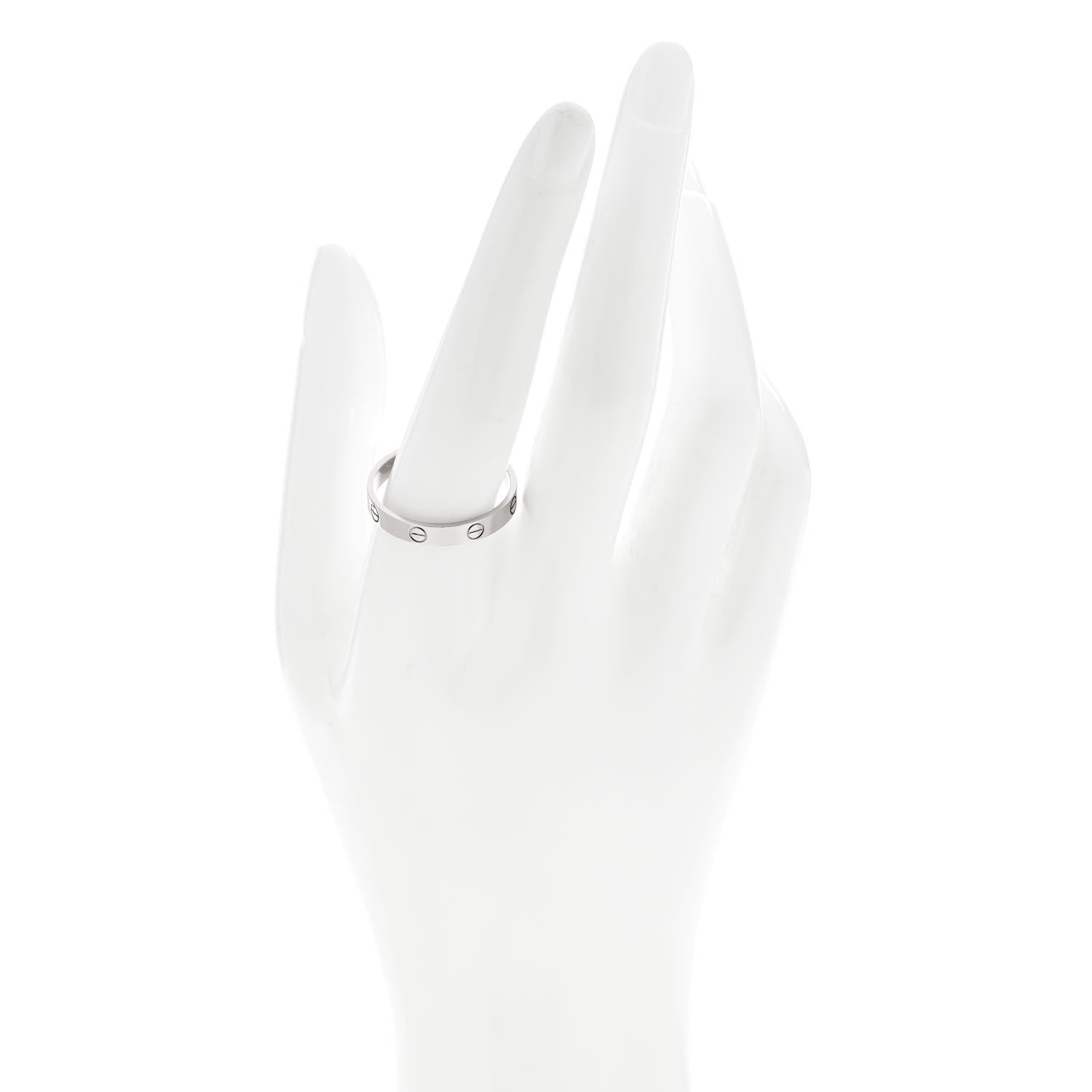Cartier 18K White Gold 3.5mm LOVE Wedding Band Ring 64 10.75 2 of 4