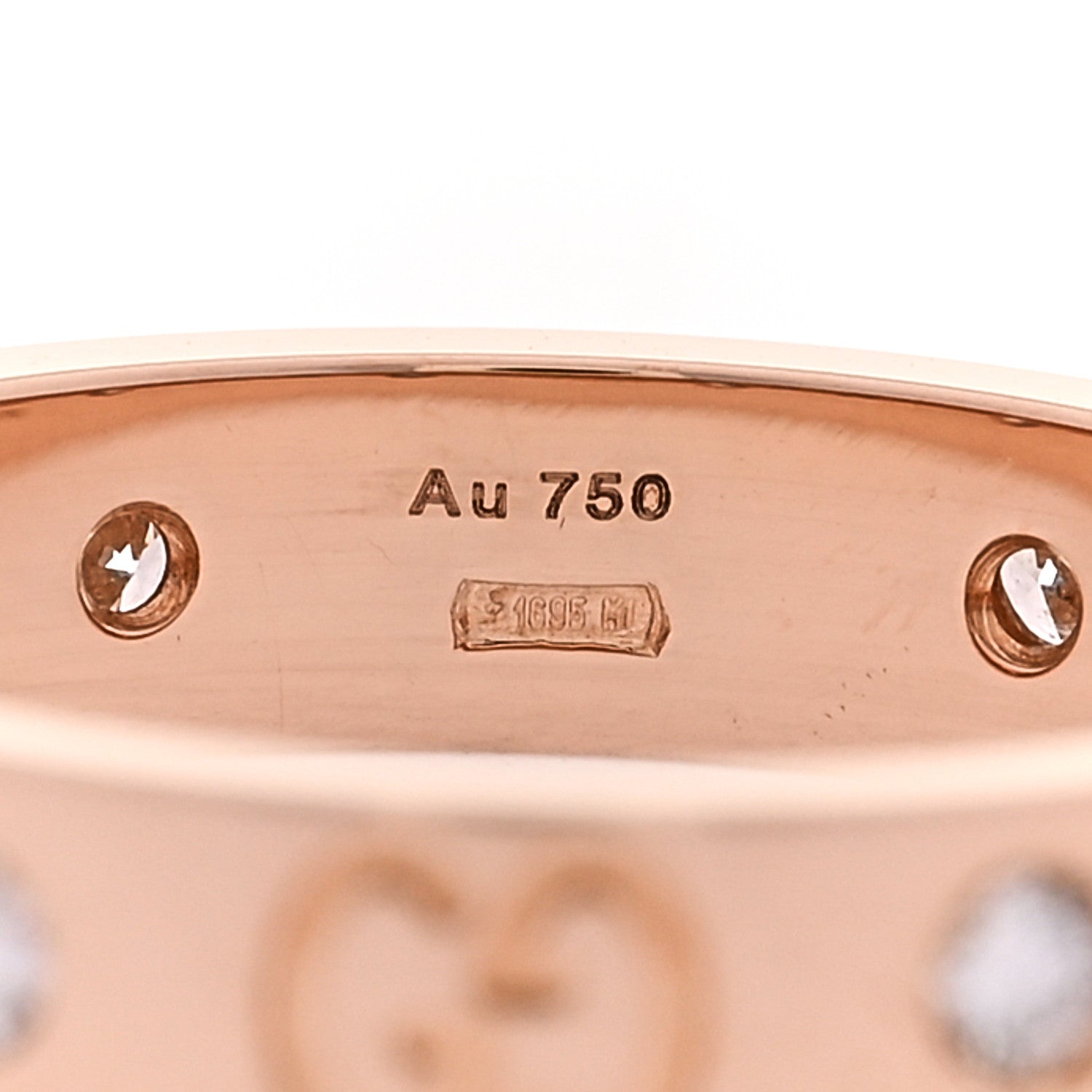Gucci 18K Rose Gold Diamond Icon Band Ring 54 6.75 5 of 7