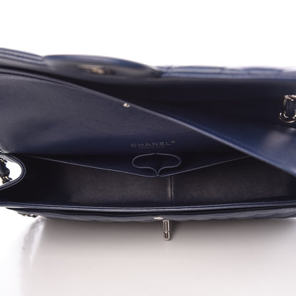 Chanel Lambskin Quilted Jumbo Double Flap Dark Blue 5 of 7