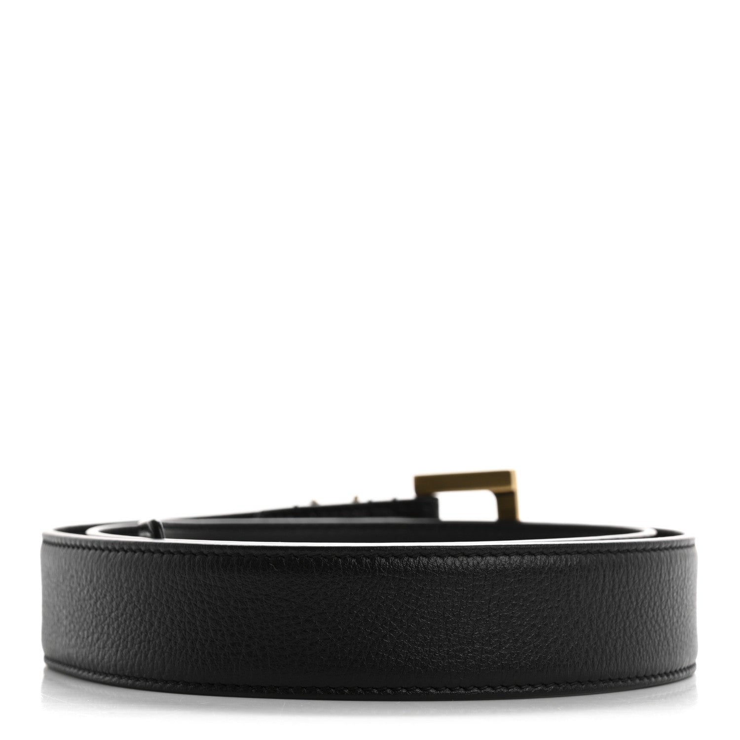 Saint Laurent Calfskin Monogram Square Buckle Belt 80 32 Black 2 of 6