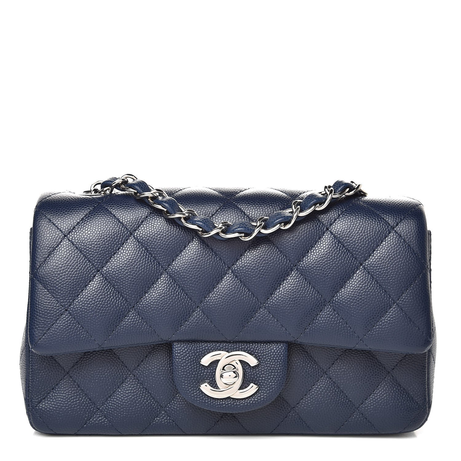 Chanel Caviar Quilted Mini Rectangular Flap Navy 1 of 11