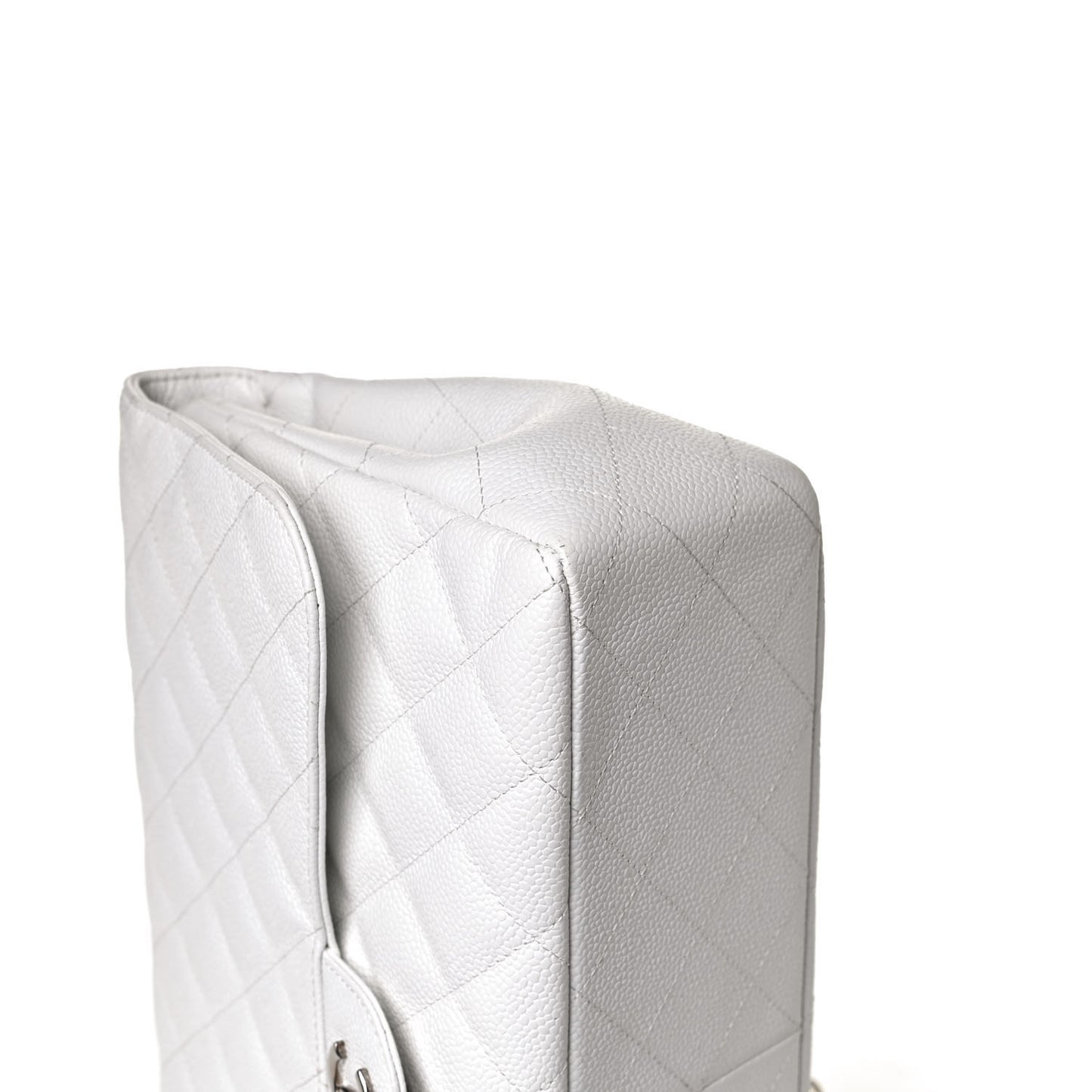 Caviar Quilted Jumbo Single Flap White
