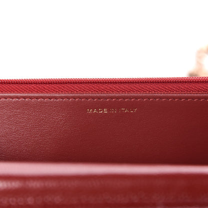 Chanel Caviar Quilted Wallet On Chain WOC Dark Red 9 of 12
